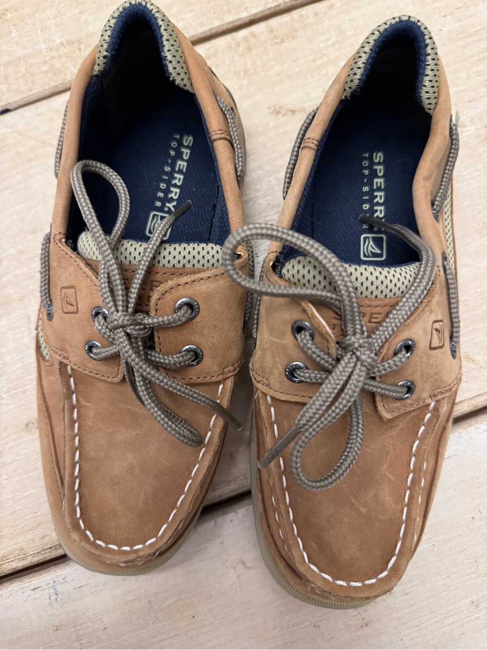 Sperry Boys Brown Leather Lace-Up Boat Shoes